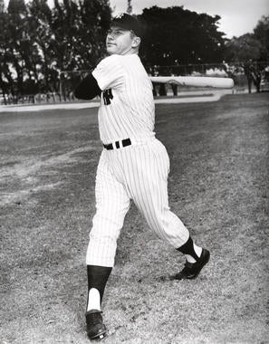 New York Yankees Mickey Mantle posed batting - BL-304-61 (National Baseball Hall of Fame Library)