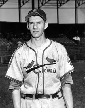 Marty Marion seen wearing his Cardinals uniform. Marion would wear a Cardinals uniform for 11 years. BL-5001.91 (National Baseball Hall of Fame Library)