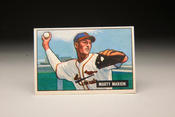 A baseball card for Marty Marion of the St. Louis Cardinals. (Milo Stewart, Jr. / National Baseball Hall of Fame)