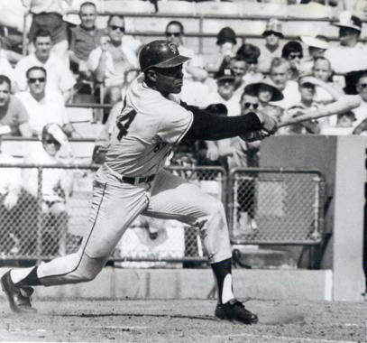 Willie Mays bats in a game for the San Francisco Giants - BL-3539-83 (National Baseball Hall of Fame Library)