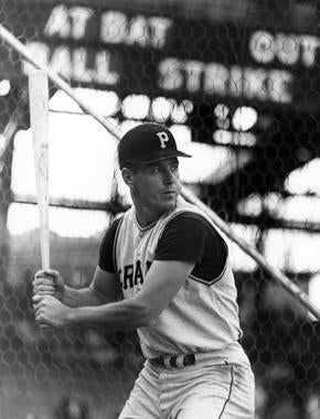 Pittsburgh Pirates Bill Mazeroski in the batting cage - BL-2037-98 (National Baseball Hall of Fame Library)