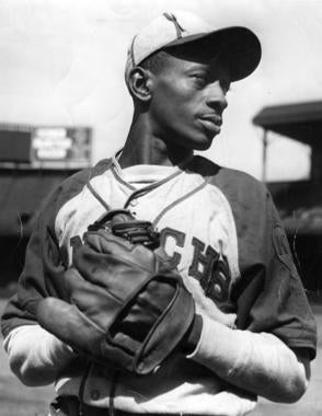 Leroy Satchel Paige, Kansas City Monarchs.  BL-177-79 (National Baseball Hall of Fame Library)