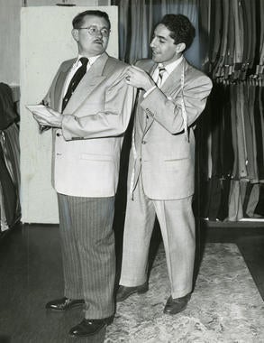 In the offseason, Phil Rizzuto would sell suits at a store in Newark, N.J. - BL-3180.68 (National Baseball Hall of Fame Library)