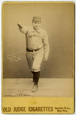 Old Judge cabinet card for Amos Rusie of Indianapolis, c. 1889 - BL-141-46 (National Baseball Hall of Fame Library)