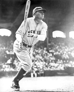 Babe Ruth, New York Yankees, batting in Chicago's Comiskey Park - BL-1386-86 (National Baseball Hall of Fame Library)