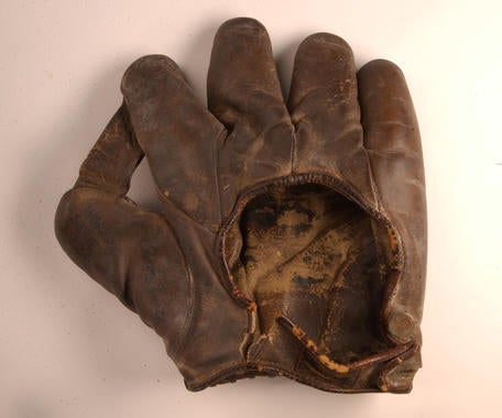 Glove used by Babe Ruth in the 1926 World Series - B-15-49b (Milo Stewart Jr./National Baseball Hall of Fame Library)