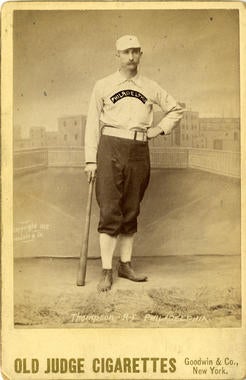 Old Judge Cigarettes card of Sam Thompson of the Philadelphia Phillies - BL-141-46 (National Baseball Hall of Fame Library)