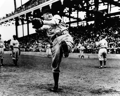 Dazzy Vance of the Brooklyn Dodgers warming up - BL-4118-99 (National Baseball Hall of Fame Library)