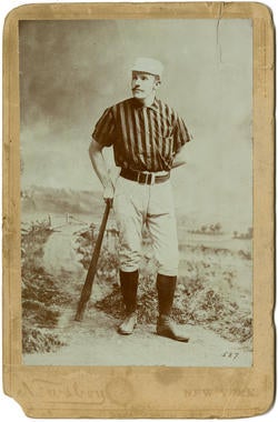 Newsboy cabinet card for Monte Ward - BL-441-55 (National Baseball Hall of Fame Library)