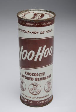 1960's Yoo-Hoo beverage can depicting images of New York Yankees players: Yogi Berra, Whitey Ford, Mickey Mantle, Bobby Richardson and Tom Tresh. - B-151.2014 (Milo Stewart, Jr. / National Baseball Hall of Fame)