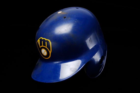 Helmet worn by Robin Yount when he singled off Cleveland's Jose Mesa on September 9, 1992 for his 3000th career hit - B-217-92 (Milo Stewart Jr./National Baseball Hall of Fame Library)