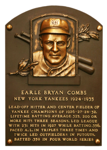 Combs Earle Baseball Hall of Fame
