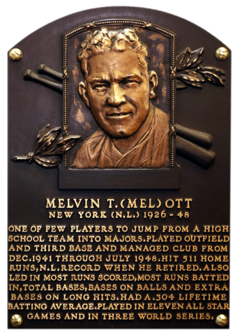 Ott Mel Baseball Hall of Fame Ott Mel Baseball Hall of Fame
