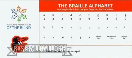 Baltimore Orioles & National Federation of the Blind Debut Braille