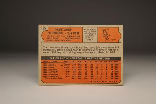 CardCorner: 1972 Topps Dave Cash | Baseball Hall of Fame