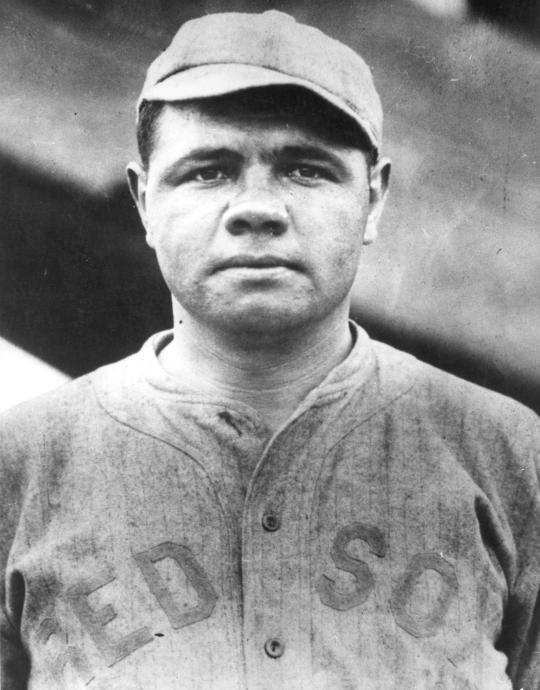 Babe Ruth Red Sox Ff Portrait Metal Print by Transcendental Graphics 