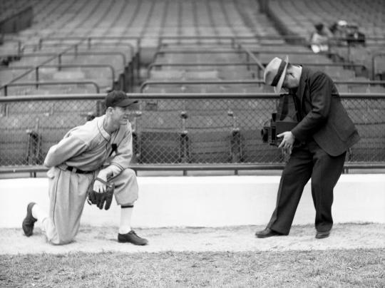 Photograph of two baseball players  National Museum of African American  History and Culture