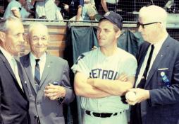 Babe Ruth and Lou Gehrig of the Yankees with Carl Reynolds of the