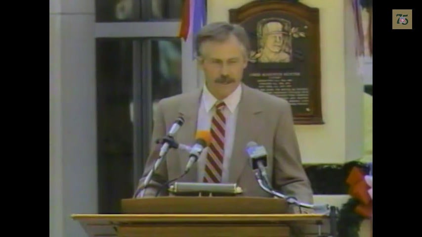 Catfish Hunter 1987 Hall of Fame Induction Speech 